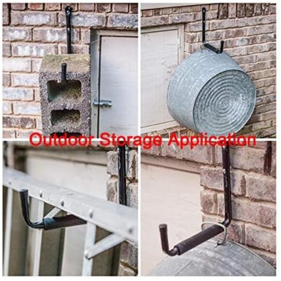 Heavy Duty 9" Arm Large Indoor Outdoor Storage Hooks Hangers with EVA Protector - Picture 5 of 8